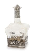 A Victorian silver-mounted glass decanter bearing import marks for B Muller & Son, Chester, 1898