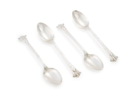 Four George V silver teaspoons, Mappin & Webb Ltd, Sheffield, 1925