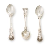 Three Victorian silver King's pattern egg spoons, Chawner & Co, London, 1861