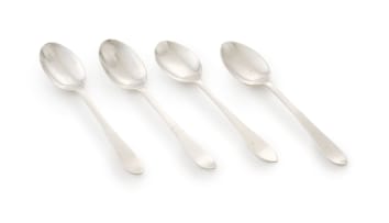 Three Edward VII silver teaspoons, William Hutton & Sons Ltd, London, 1906 and 1908