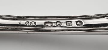 Two unrelated King's pattern silver spoons, Chawner & Co, Jonathan Hayne, London, 1824, 1851
