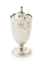A George V silver sugar caster, E S Barnsley & Co, Birmingham, 1918