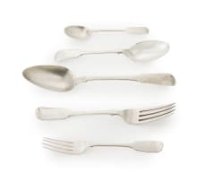 A miscellaneous group of George III silver 'Fiddle' pattern flatware, George Smith IV, London, 1798; various dates and makers