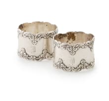 A pair of Edward VII silver napkin rings, Gorham Manufacturing Company, 1908