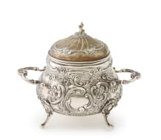 A sterling silver two-handled sugar basin and milk jug, .925 standard