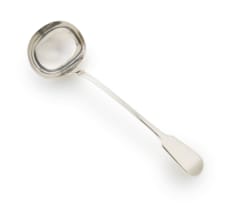 A Victorian silver 'Fiddle' pattern soup ladle, William Theobalds, London, 1837