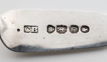 A George III silver Fiddle pattern sauce ladle, George Day, London, 1814