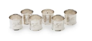 Six South African silver napkin rings, Radoslav Kirov, retailed for Spilhaus, late 20th century