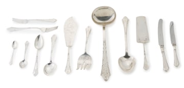 A canteen of Latvian silver flatware, Hermanis Banks, .875 standard, c.1922-1939
