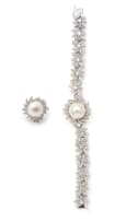 Diamond and South Sea pearl ring and bracelet set