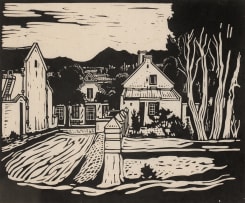 Jacob Hendrik Pierneef; Straat in Tulbagh (Street in Tulbagh) (Nilant 8)