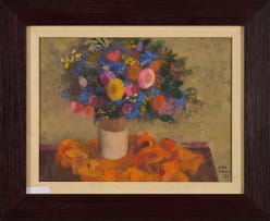 Jane Tully Heath; Flowers in a Vase