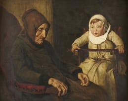 Continental School 19th Century; Grandmother and Child