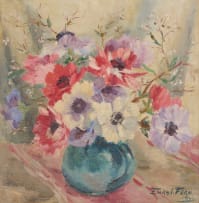 Emily Isabel Fern; Anemones in a Blue Vase