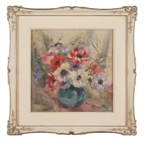 Emily Isabel Fern; Anemones in a Blue Vase