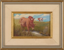 Allerley Glossop; Landscape with Cows and Stream