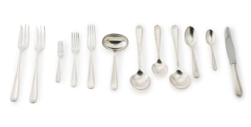A part set of Christofle, Shell pattern silver-plated flatware, c.1935-1983