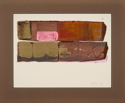 Sidney Goldblatt; Abstract Composition with Creatures in Brown and Pink