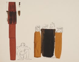Sidney Goldblatt; Abstract Composition with Heads and Plinths