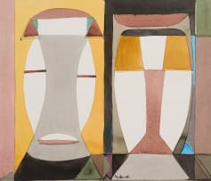 Sidney Goldblatt; Abstract Composition of Two Masks