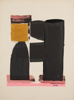 Sidney Goldblatt; Abstract Composition in Black, Pink and Ochre