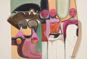 Sidney Goldblatt; Abstract with Geometric Figures II