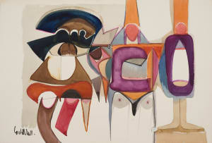 Sidney Goldblatt; Abstract with Geometric Figures III
