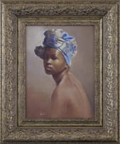 Douw van Heerden; Portrait of a Woman Wearing a Headscarf