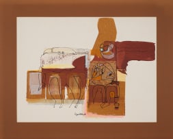Sidney Goldblatt; Abstract Composition in Brown with Gold