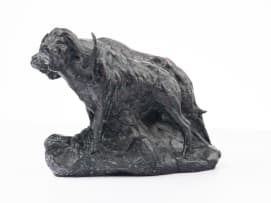 Dylan Lewis; Buffalo Bull Pair Miniature (S398)