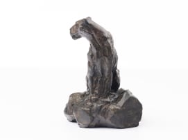 Dylan Lewis; Sitting Leopard Miniature (S412)