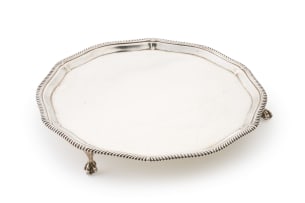 A George VI silver salver, Roberts & Belk Ltd, 1945