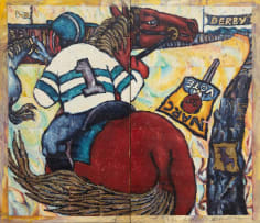 Peterson Kamwathi; The Two Horse Race, diptych