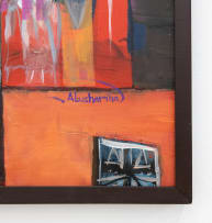 Ahmed Abushariaa; Untitled (Abstract Composition with Figures)
