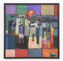 Ahmed Abushariaa; Untitled (Abstract Composition with Figures)