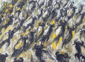 Stephen Mbatia; Untitled (Wildebeest Migration I); Untitled (Wildebeest Migration II); Untitled (Wildebeest Migration III), three