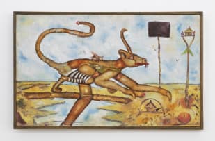 Meek Gichugu; Untitled (Landscape with Abstract Creature)