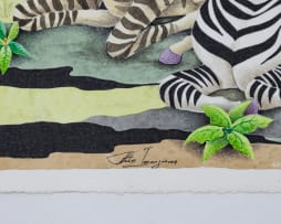 Francis Imanjama; Untitled (Three Zebras Resting)