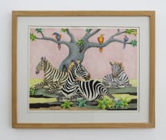 Francis Imanjama; Untitled (Three Zebras Resting)