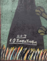 Edward Saidi Tingatinga; Untitled (Landscape with Lion and Bird)