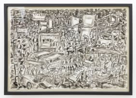 Evanson Kang’ethe; Bustling Street Scene with Vendors