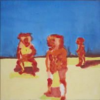 Robert Hodgins; Figures on a Lemon Yellow Shore