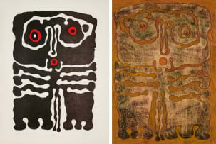 Wopko Jensma; Wail for the Beast I; Wail for the Beast I woodblock, two