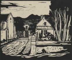 Jacob Hendrik Pierneef; Straat in Tulbagh (Street, Tulbagh) (Nilant 8)
