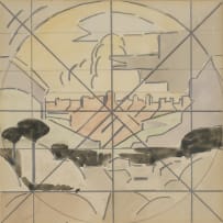 Jacob Hendrik Pierneef; Studies for the Johannesburg Station Panels: Louis Trichardt; Mont-aux-Sources; Premier Mine; Waterval Boven, four