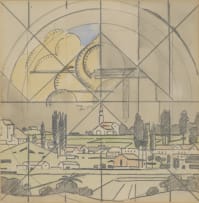 Jacob Hendrik Pierneef; Studies for the Johannesburg Station Panels: Louis Trichardt; Mont-aux-Sources; Premier Mine; Waterval Boven, four