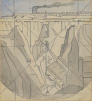 Jacob Hendrik Pierneef; Studies for the Johannesburg Station Panels: Louis Trichardt; Mont-aux-Sources; Premier Mine; Waterval Boven, four