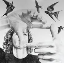 Maricel Botha; Self-portrait with swallows
