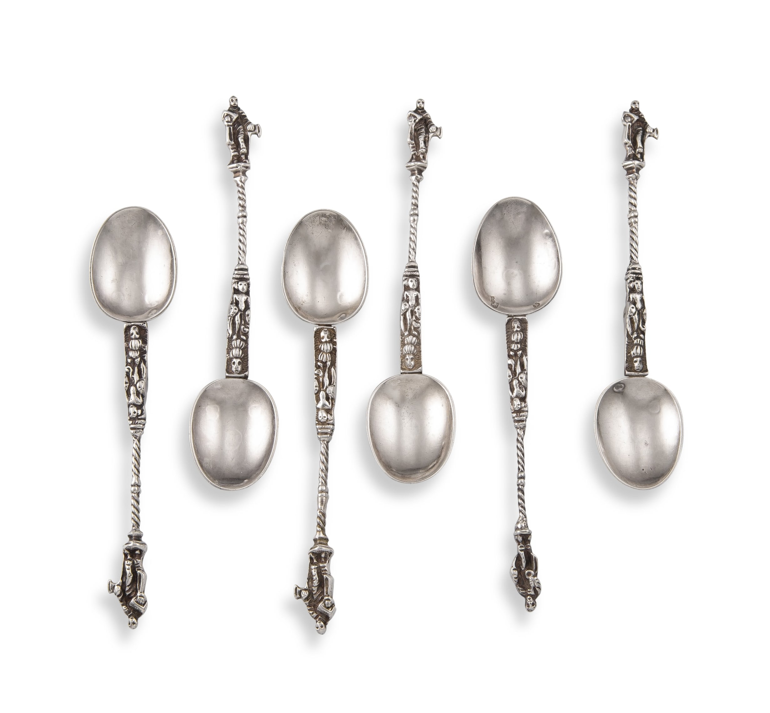 A set of five Dutch silver apostle spoons, possibly Paulus Arnoldus van der  Beek, 19th century bearing earlier marks | Strauss & Co