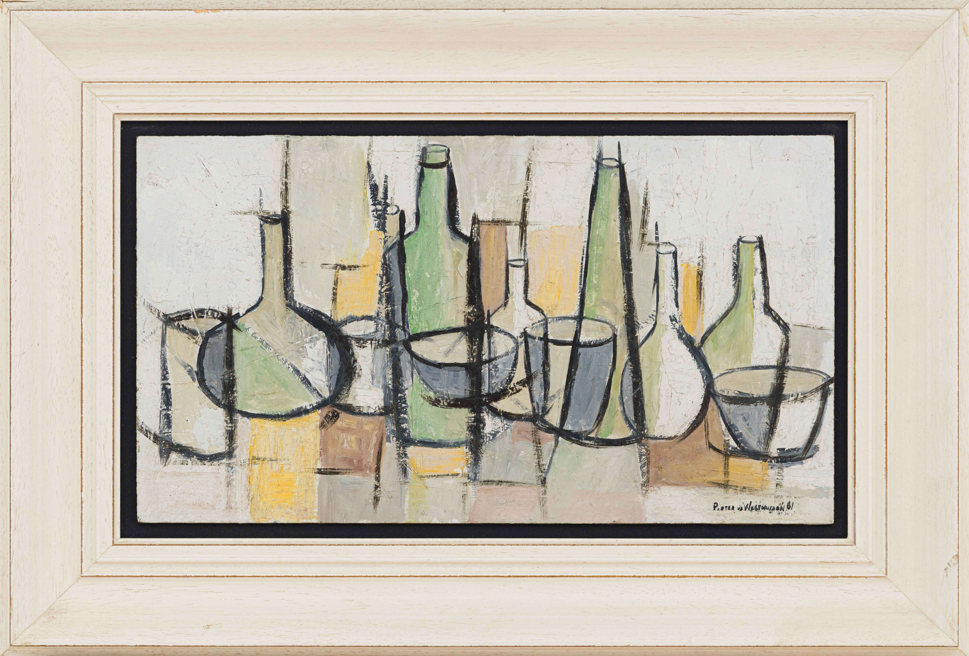 Still Life with Bottles and Glasses by Pieter van der Westhuizen ...